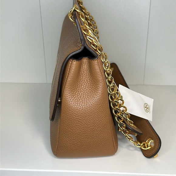 Tory Burch Britten Flap Shoulder Bag— Bark/209 - Picture 13 of 14